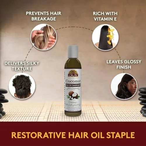 OKAY Coconut Hot Oil Treatment 177ml (6 Fl Oz) | Deeply Penetrating Hair Mask for All Hair Types thumbnail 5