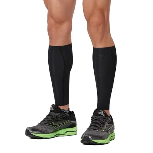 2XU Elite MCS Compression Calf Guards, Black/Gold, X-Small | Supportive Calf Sleeve for Active Men thumbnail 1