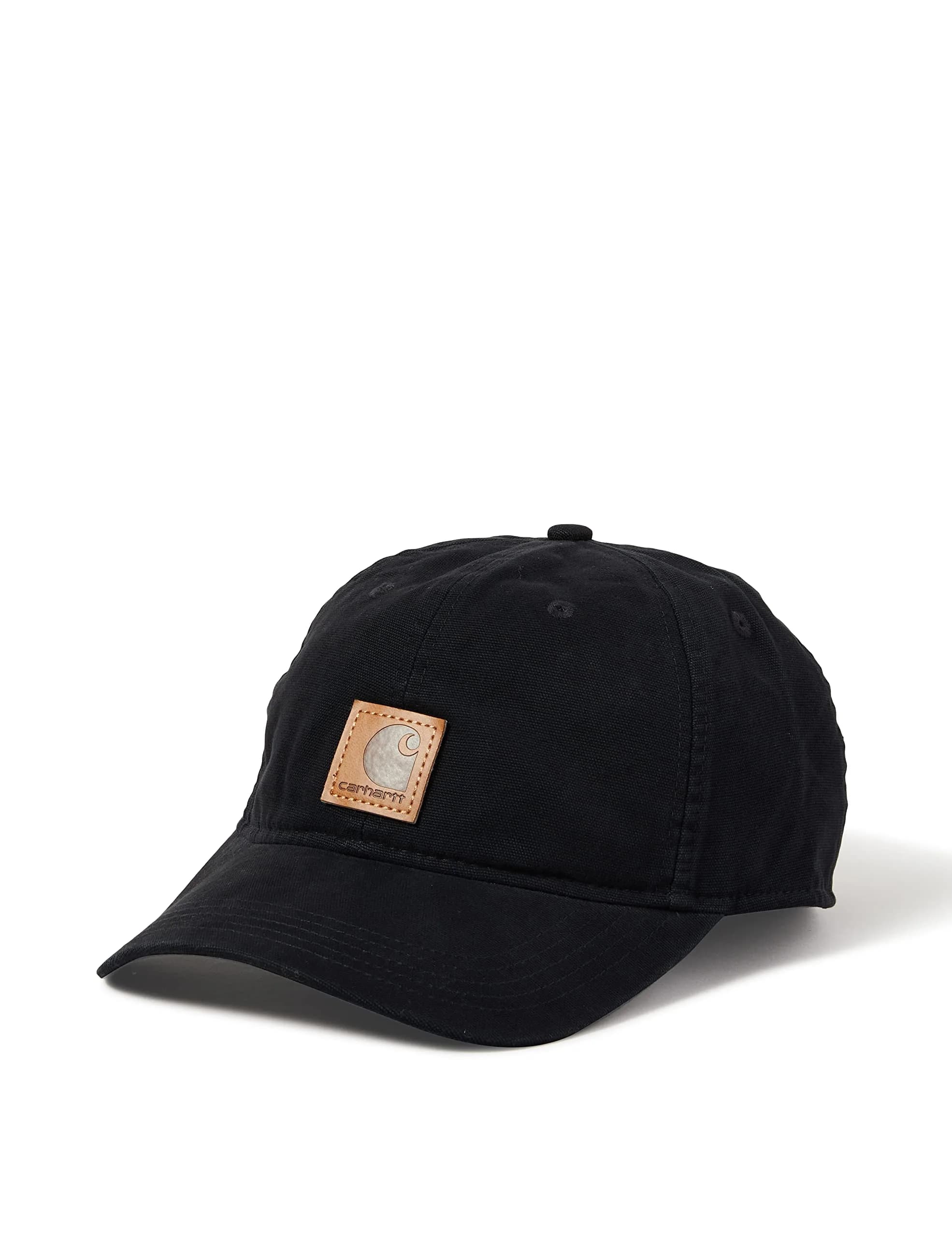 Carhartt Men's Canvas Cap, Carhartt Brown, One Size | Moisture-Wicking Coolmax Sweatband — Black