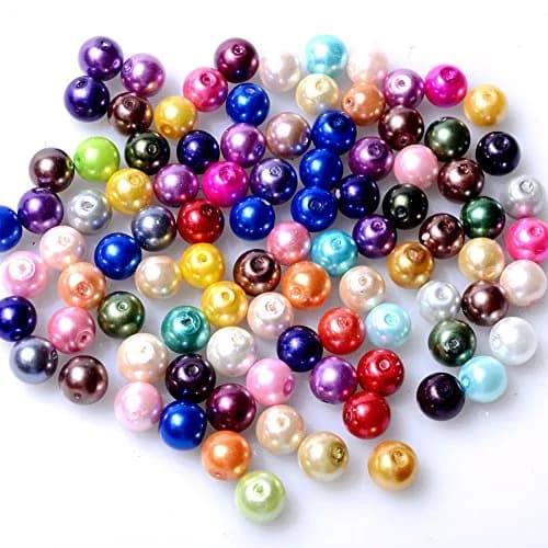 RUBYCA 200Pcs Czech Satin Luster Glass Pearl Beads 10mm | Assorted Jewelry Beading Supplies thumbnail 1