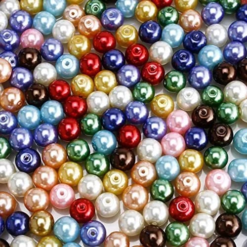 RUBYCA 200Pcs Czech Satin Luster Glass Pearl Beads 10mm | Assorted Jewelry Beading Supplies thumbnail 3
