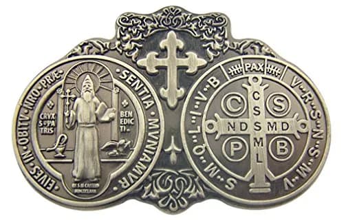 TEAYIR Saint St Benedict Medal Visor Clip 2.75cm (1.08") | Sacred Traditions Auto Accessory thumbnail 1