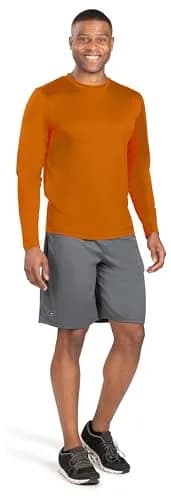 Russell Athletic Long Sleeve Performance Tee, Burnt Orange, Small | Moisture-Wicking & UV Protection thumbnail 1