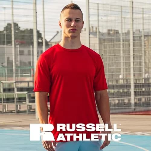 Russell Athletic Men's Short Sleeve Performance T-Shirt in Stealth 3X-Large | Moisture-Wicking, UV Protection, Odor Control thumbnail 5