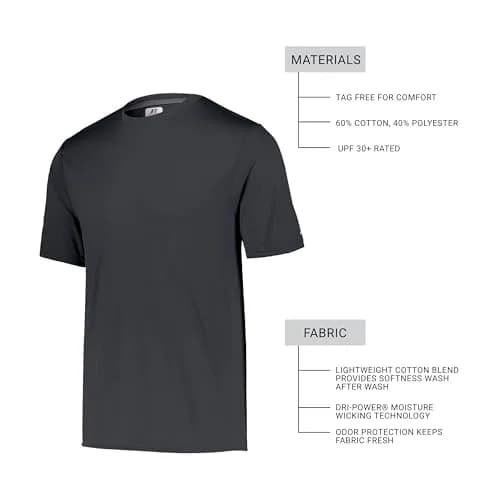 Russell Athletic Men's Short Sleeve Performance T-Shirt in Stealth 3X-Large | Moisture-Wicking, UV Protection, Odor Control thumbnail 3
