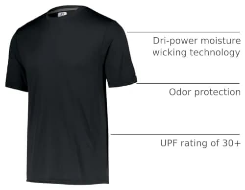 Russell Athletic Men's Short Sleeve Performance T-Shirt, Black, 3X-Large | Moisture-Wicking, UPF 30+ for Active Men thumbnail 4