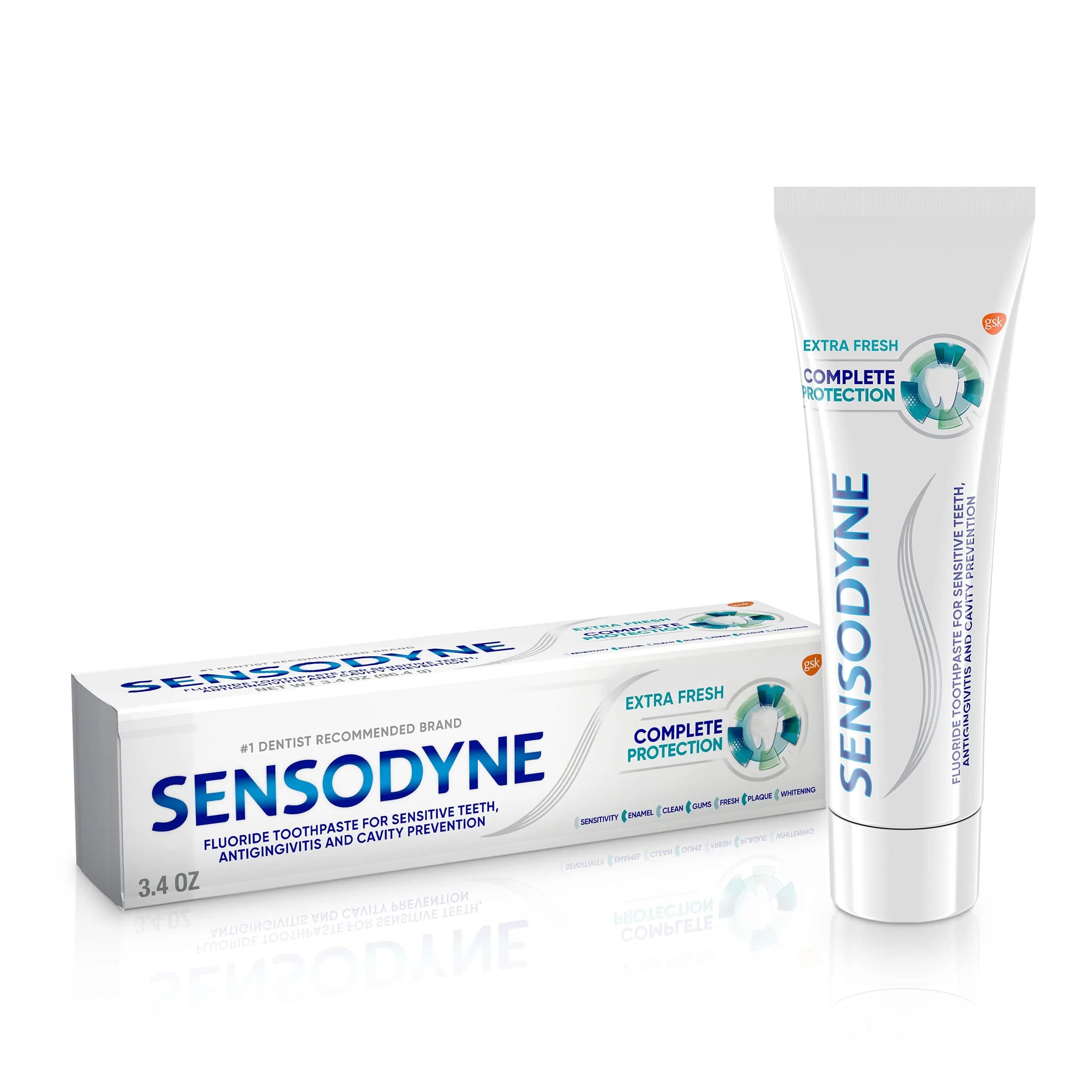 Sensodyne Complete Protection Sensitive Toothpaste Extra Fresh 3.4 oz (96 g) | Dentist Tested for Sensitivity — 3.4 Ounce