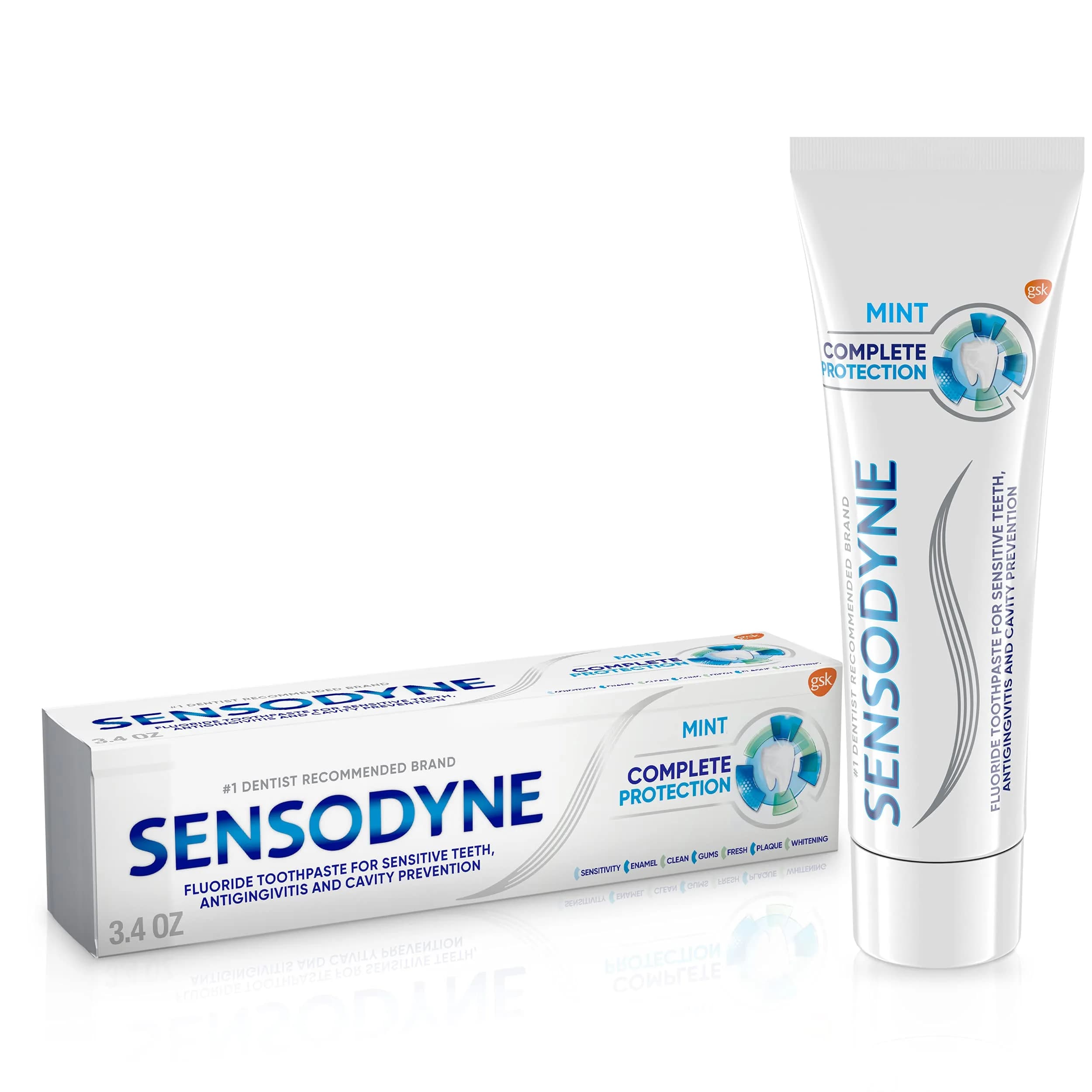 Sensodyne Complete Protection Sensitive Toothpaste 96.4ml (3.4oz) | 7 Benefits for Sensitive Teeth & Enamel — 3.4 Ounce