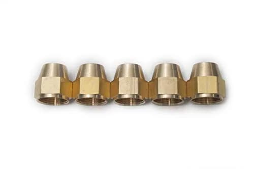 LTWFITTING Brass 3/4" OD Short SAE 45 Deg Flare Nut,Brass Flare Tube Fitting (Pack of 5) | Durable Brass Fitting for Air, Water & Oil thumbnail 1