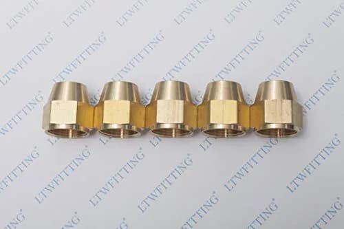 LTWFITTING Brass 3/4" OD Short SAE 45 Deg Flare Nut,Brass Flare Tube Fitting (Pack of 5) | Durable Brass Fitting for Air, Water & Oil thumbnail 2
