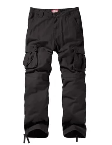 Match Men's Casual Cargo Pants 40 | Classic Straight Fit, 100% Cotton, Dark Gray thumbnail 5