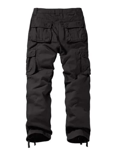 Match Men's Casual Cargo Pants 40 | Classic Straight Fit, 100% Cotton, Dark Gray thumbnail 6