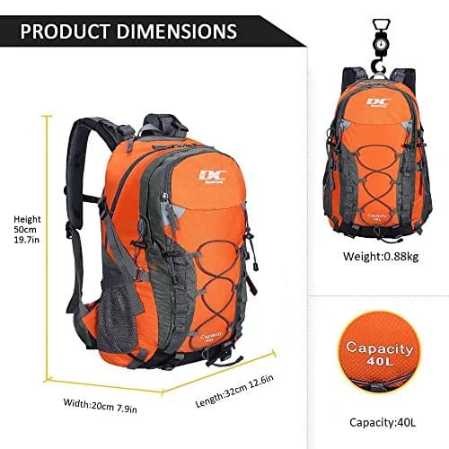 Diamond Candy 40L Hiking Backpack Waterproof Daypack for Men and Women | Lightweight, Breathable & Multiple Pockets thumbnail 6