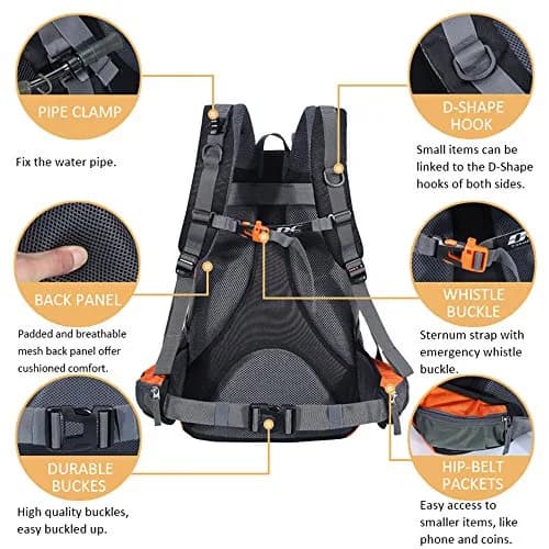 Diamond Candy 40L Hiking Backpack Waterproof Daypack for Men and Women | Lightweight, Breathable & Multiple Pockets thumbnail 3