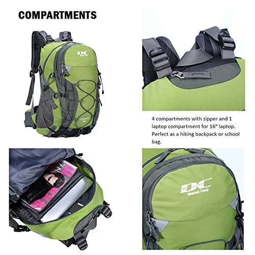 Diamond Candy 40L Hiking Backpack Waterproof Daypack for Men and Women | 40L Capacity, Waterproof Nylon, Breathable Mesh, Multiple Pockets thumbnail 4