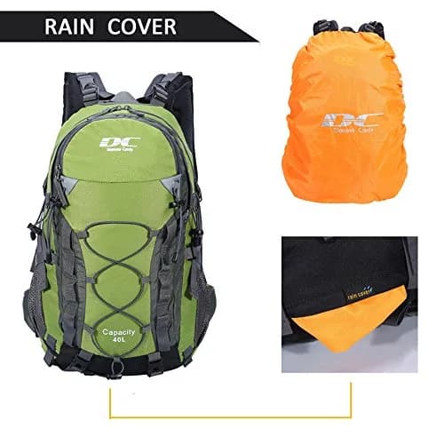Diamond Candy 40L Hiking Backpack Waterproof Daypack for Men and Women | 40L Capacity, Waterproof Nylon, Breathable Mesh, Multiple Pockets thumbnail 5