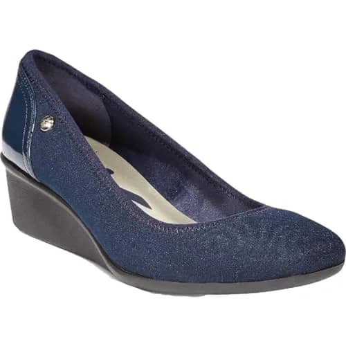 Anne Klein Wisher Wedge for Women - 1.75-inch Heel - Fabric Upper Navy 6 M | Classic, Supportive & Versatile thumbnail 5
