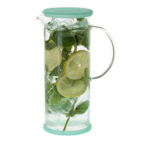 FORLIFE LUCENT Glass Iced Tea Jug with Capsule Infuser, 48-Ounce, Mint | Heat-Resistant Borosilicate & Stainless Steel Infuser thumbnail 4