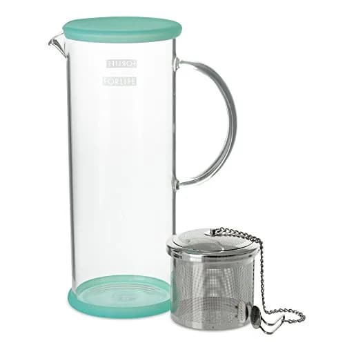 FORLIFE LUCENT Glass Iced Tea Jug with Capsule Infuser, 48-Ounce, Mint | Heat-Resistant Borosilicate & Stainless Steel Infuser thumbnail 2