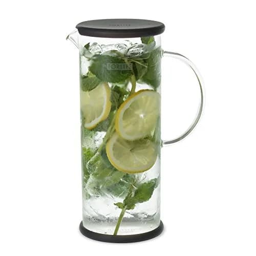 FORLIFE LUCENT Glass Iced Tea Jug with Capsule Infuser 48oz Charcoal | Heat-Resistant Borosilicate & Stainless Steel thumbnail 4