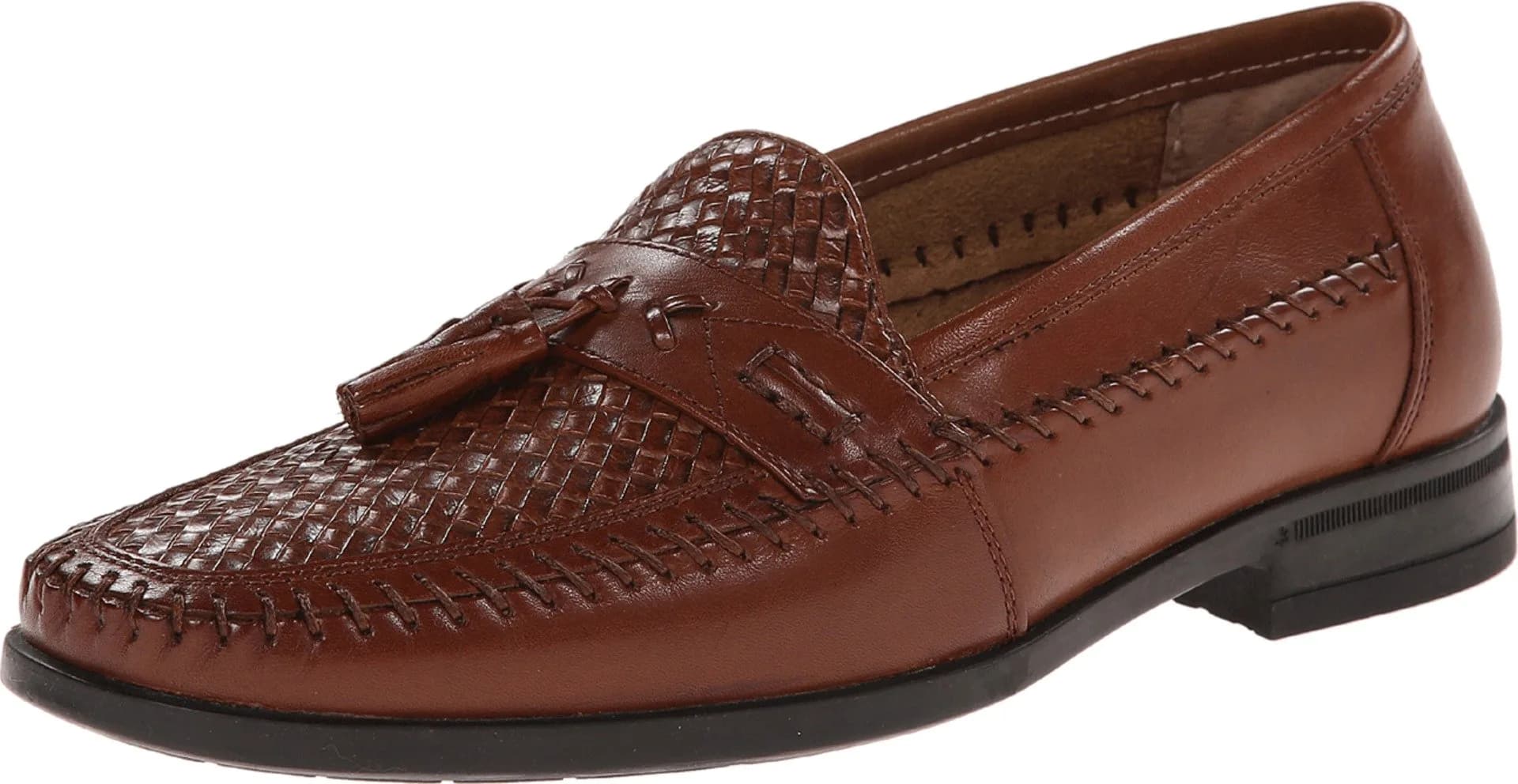 Nunn Bush Strafford Woven Moc Toe Loafer Cognac 10.5 | Classic Casual & Dress Shoe — Cognac / 7.5