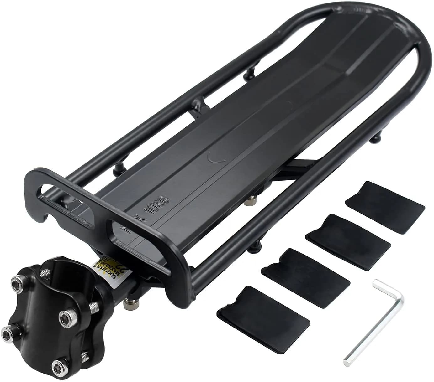 Outtag Bike Rear Rack Aluminum Alloy Bicycle Cargo Rack Max Weight 22lb | Durable & Adjustable — Max Weight 22lb
