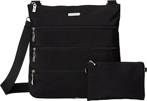 Baggallini Big Zipper Travel Crossbody Bag Black 28cm (11in) | Machine Washable & RFID-Protected thumbnail 5