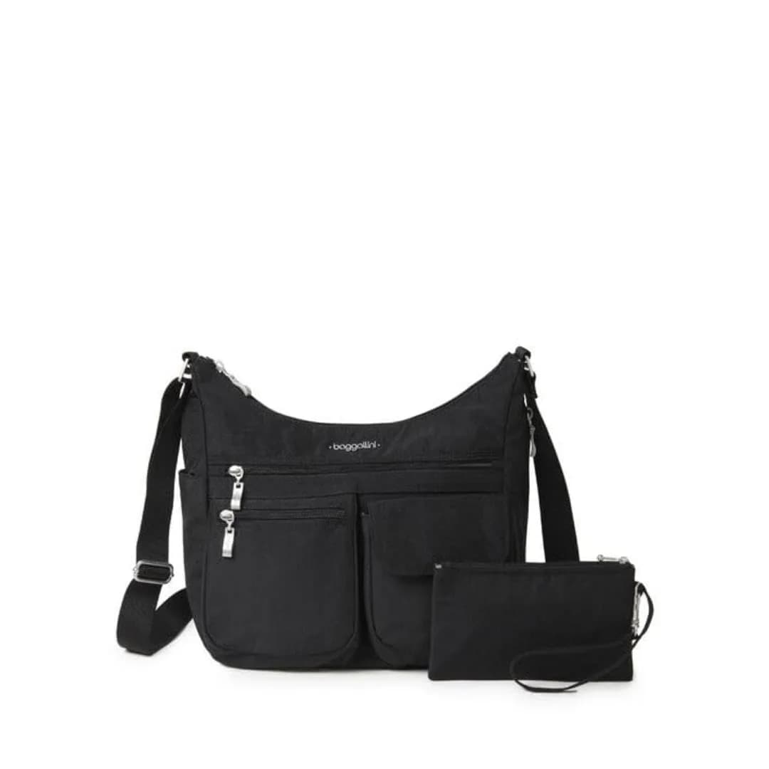 Baggallini Everywhere Bagg Hobo Crossbody Bag 25cm (11") | Water-Resistant Travel Bag with RFID Wristlet