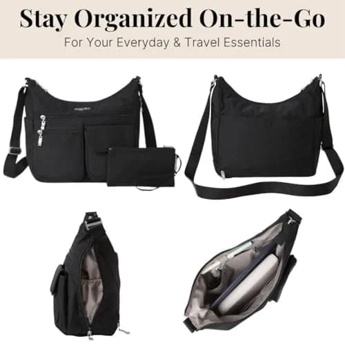 Baggallini Everywhere Bagg Hobo Crossbody Bag 25cm (11") | Water-Resistant Travel Bag with RFID Wristlet thumbnail 5