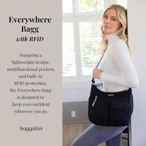 Baggallini Everywhere Bagg Hobo Crossbody Bag 25cm (11") | Water-Resistant Travel Bag with RFID Wristlet thumbnail 2
