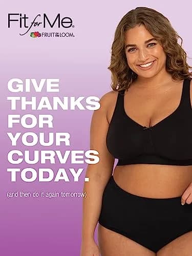 Fruit of the Loom Plus Size Wireless Cotton Bra 40D | Full Coverage & Support (70-120 chars) thumbnail 4