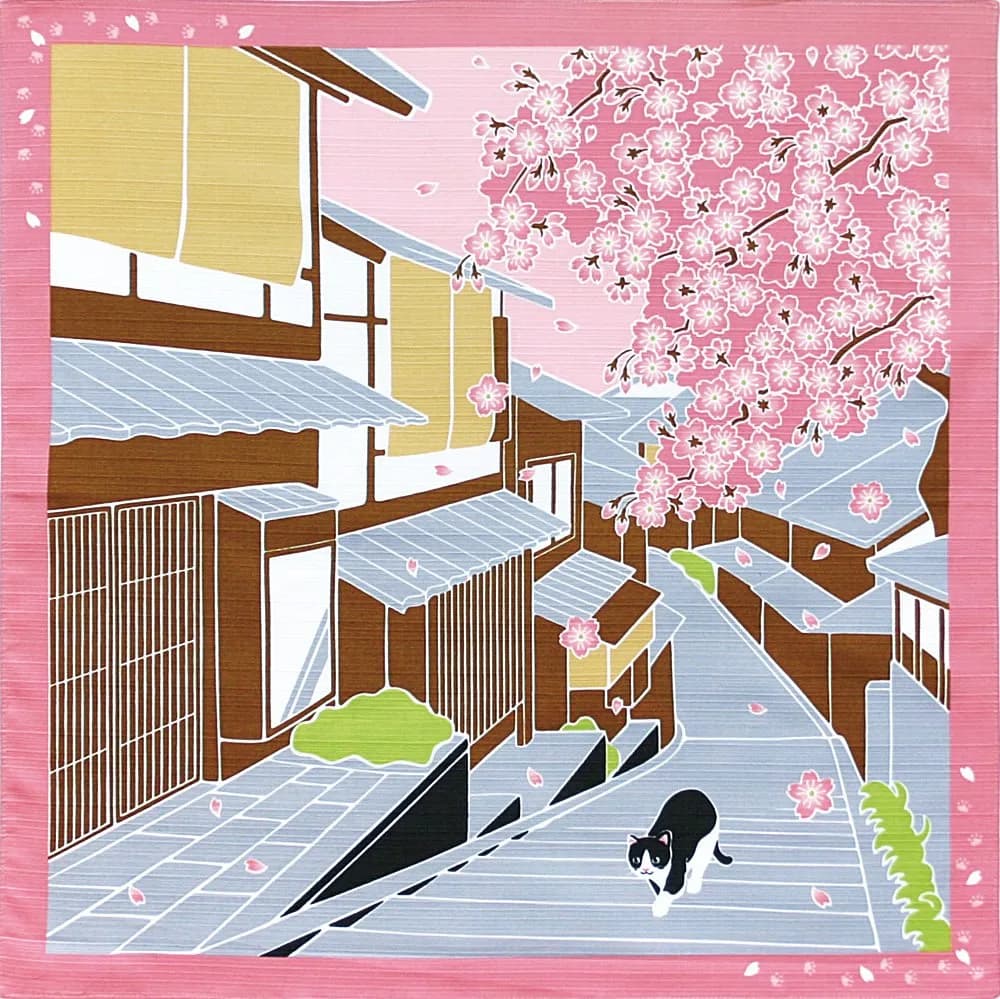 Yamaco Milky Way Furoshiki 50cm x 50cm | Authentic Cotton Wrapping Cloth for Decor — cherry blossom