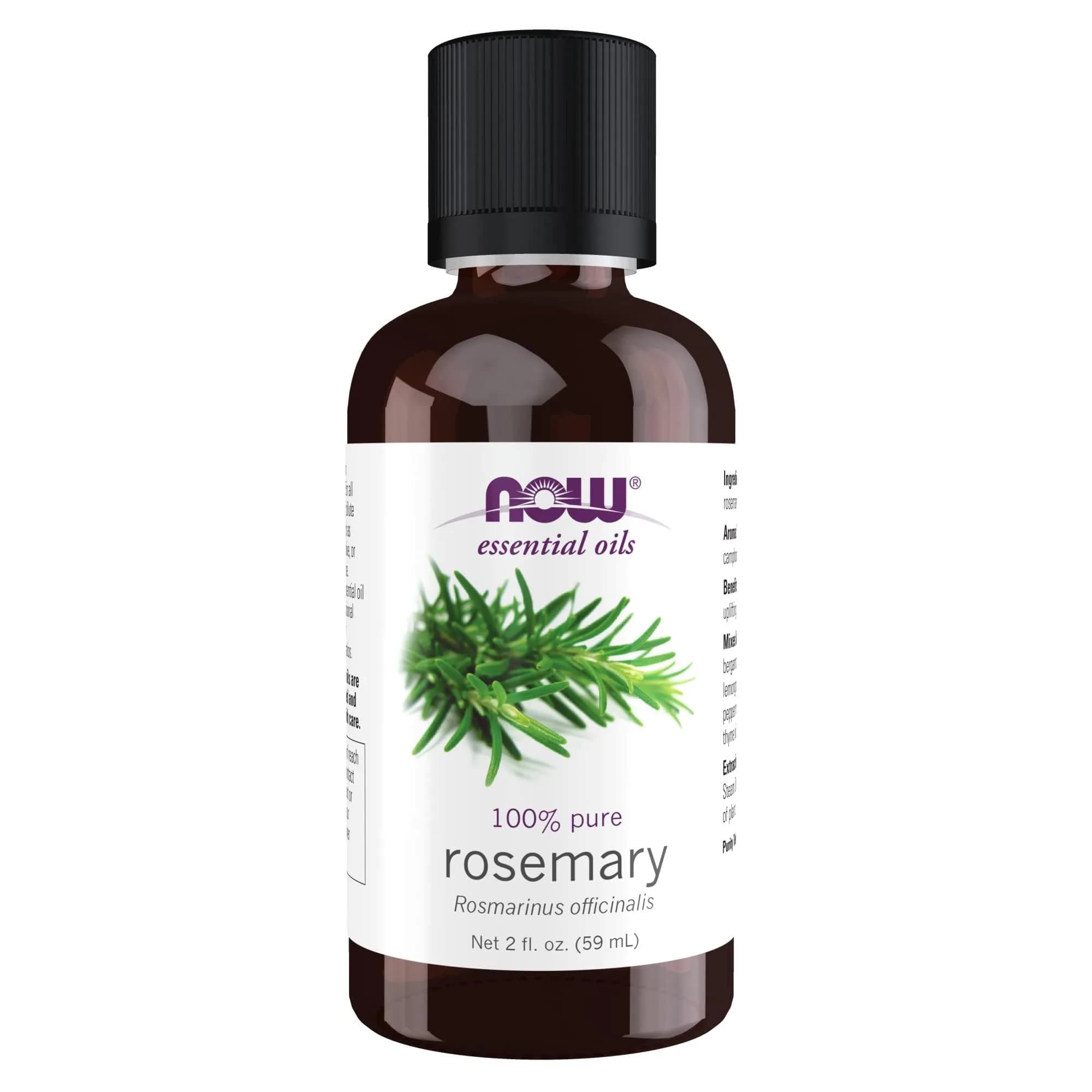 NOW Foods Rosemary Essential Oil 29.57ml (1 fl. oz) | Steam Distilled, Undiluted, Uplifting Aroma — 2 Fl Oz