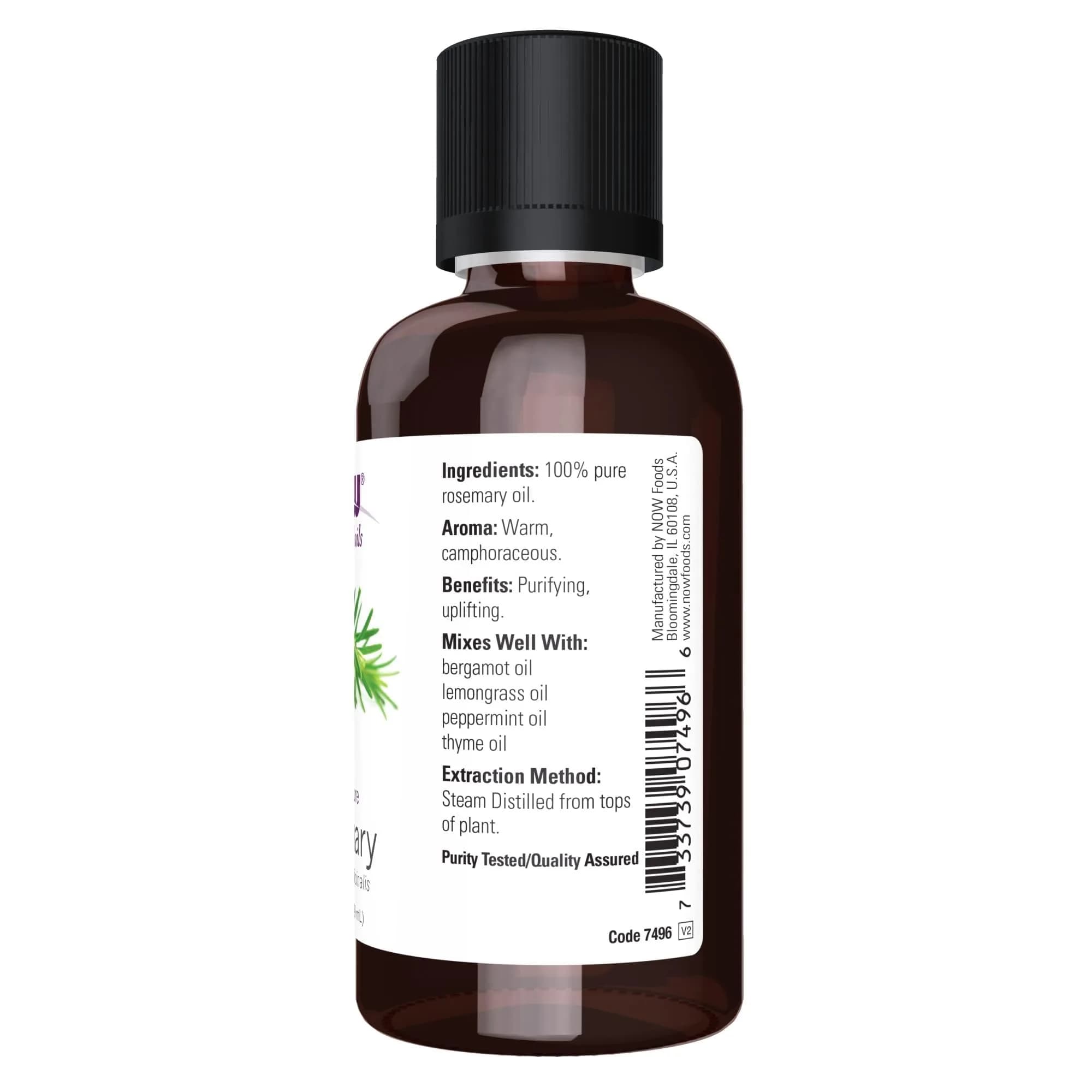 NOW Foods Rosemary Essential Oil Steam Distilled 60ml (2 fl. oz) | Uplifting Aroma for Aromatherapy - view 3