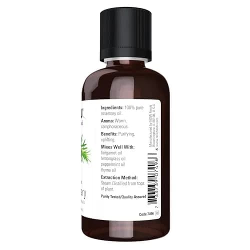 NOW Foods Rosemary Essential Oil Steam Distilled 60ml (2 fl. oz) | Uplifting Aroma for Aromatherapy thumbnail 3