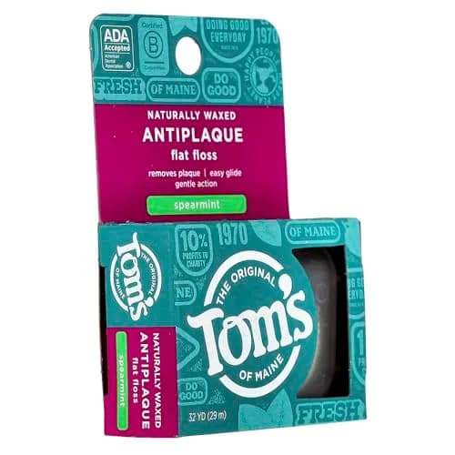 Tom's of Maine Natural Waxed Antiplaque Flat Floss Spearmint 192 Foot (Pack of 2) | ADA Accepted thumbnail 6