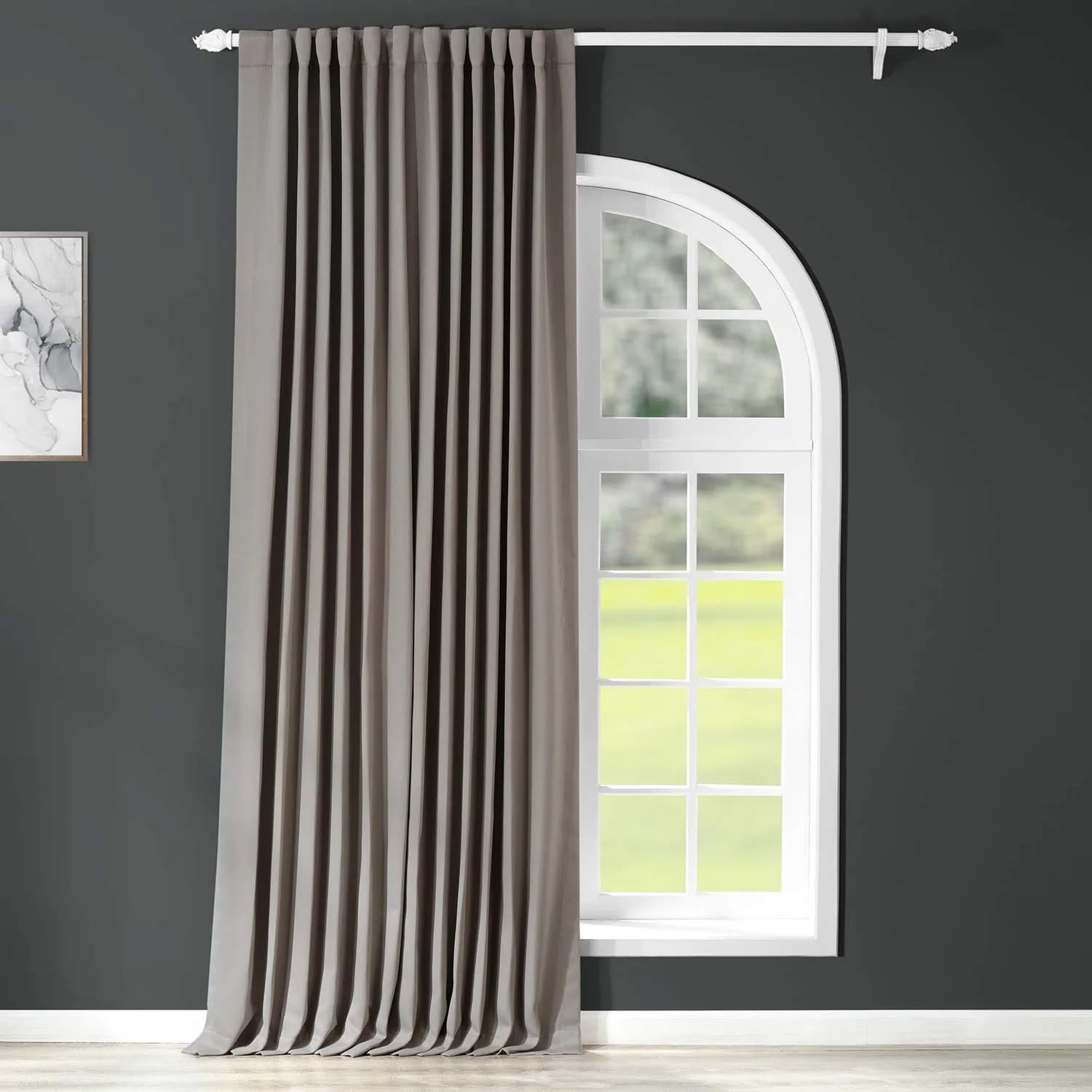HPD Half Price Drapes Extra Wide Room Darkening Curtains 100 x 108 | Neutral Grey, Unlined, 75-80% Light Block