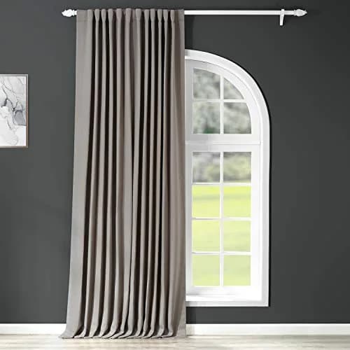 HPD Half Price Drapes Extra Wide Room Darkening Curtains 100 x 108 | Neutral Grey, Unlined, 75-80% Light Block thumbnail 1