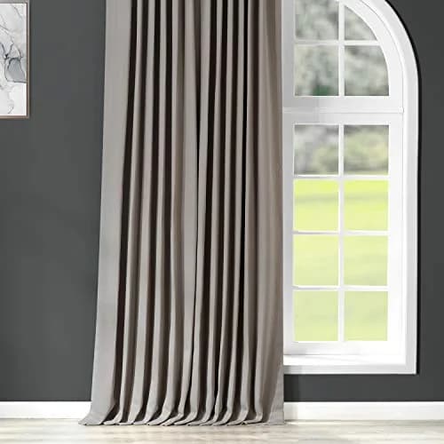 HPD Half Price Drapes Extra Wide Room Darkening Curtains 100 x 108 | Neutral Grey, Unlined, 75-80% Light Block thumbnail 4