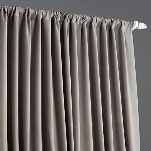 HPD Half Price Drapes Extra Wide Room Darkening Curtains 100 x 108 | Neutral Grey, Unlined, 75-80% Light Block thumbnail 2