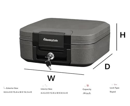 SentrySafe CFW20201 Fireproof & Waterproof Safe Chest 0.28 cu ft (7.9 L) | UL Classified 1-Hour Fire Protection thumbnail 5
