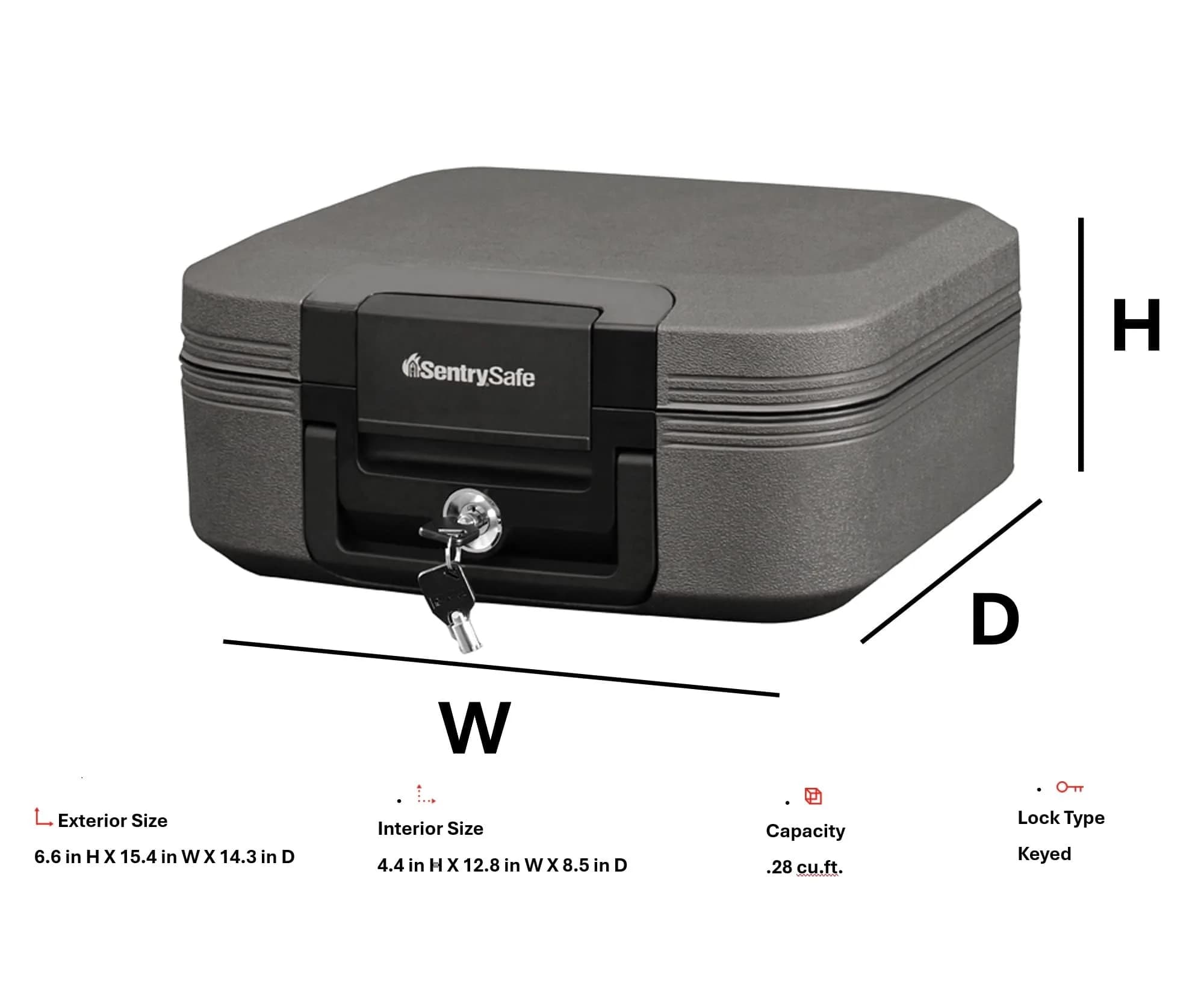 SentrySafe CFW20201 Fireproof & Waterproof Safe Chest 0.28 cu ft (7.9 L) | UL Classified 1-Hour Fire Protection - view 5