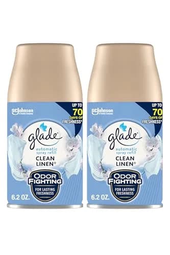 Glade Automatic Spray Air Freshener Refill Clean Linen 2 Count 185ml (6.2 Fl Oz) | Timed Fragrance Release thumbnail 1