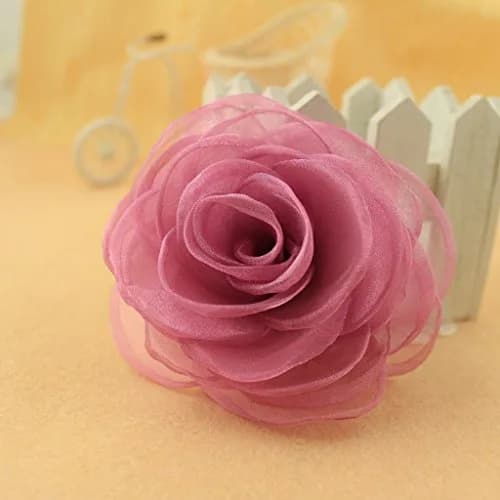 Merdia Women's Lovely Flower Hair Clip, Rose Brooch Pin, Floral Hair Accessory, Light Purple | Elegant 4.3-inch flower thumbnail 5