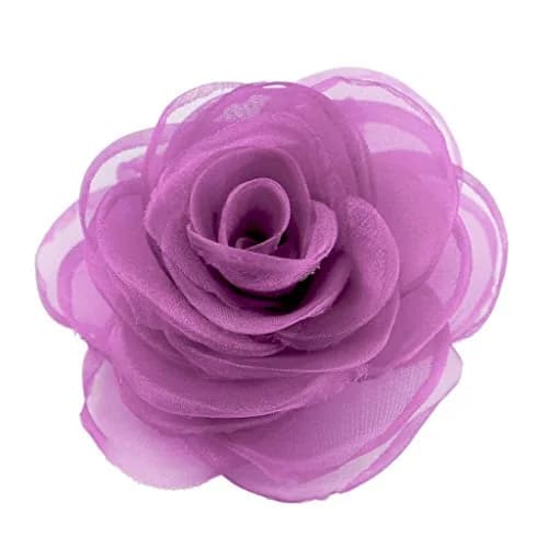 Merdia Women's Lovely Flower Hair Clip, Rose Brooch Pin, Floral Hair Accessory, Light Purple | Elegant 4.3-inch flower thumbnail 6