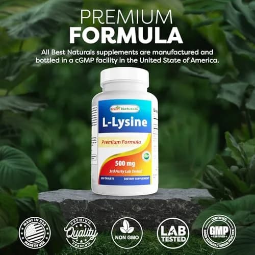 Best Naturals L-Lysine 500 mg 250 Tablets | Supports Immune & Skin Health thumbnail 6
