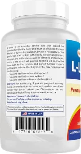 Best Naturals L-Lysine 500 mg 250 Tablets | Supports Immune & Skin Health thumbnail 8