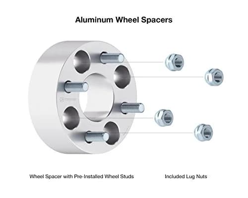 RockTrix 4pcs Wheel Spacers 2 Inch (50mm) Thick | 4x4" to 4x4" Bolt Pattern, 61.25mm Hub Bore, 1/2"x20 Studs thumbnail 5