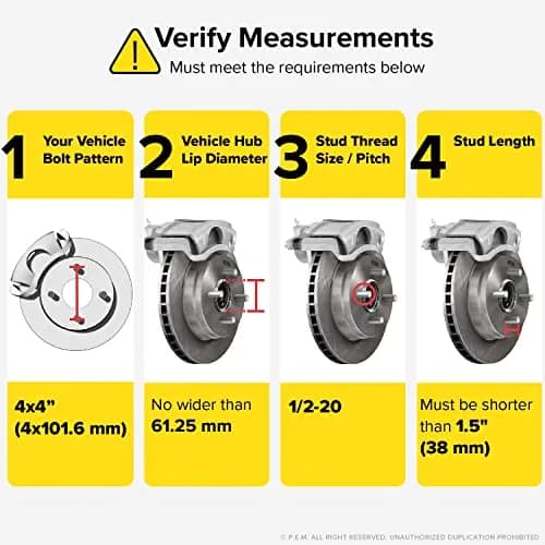 RockTrix 4pcs Wheel Spacers 1.5 Inch (38mm) Thick | 4x4" to 4x4" Bolt Pattern, 61.25mm Hub Bore thumbnail 3