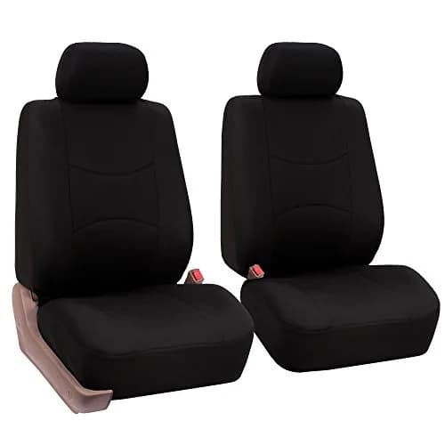 FH Group Car Seat Covers Front Set in Cloth | Universal Fit, Waterproof, Washable, Airbag Compatible, Split Bench Suitable, Black thumbnail 1